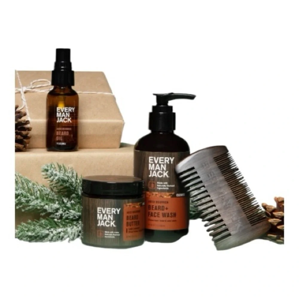 NEW! Every Man Jack Aged Bourbon Beard Grooming Collection Set